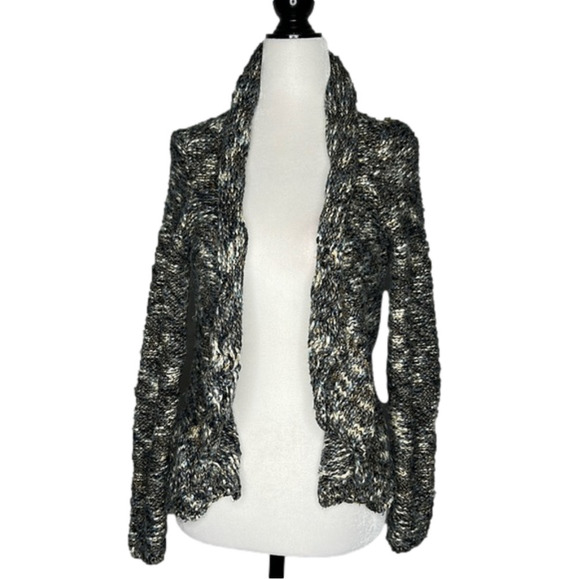 studio by Liz Claiborne blue grey  open cardigan with ruffle size small - Picture 1 of 8